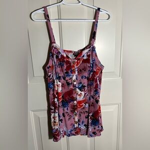 TORRID pink multicolor floral top size 2 equivalent to 2X